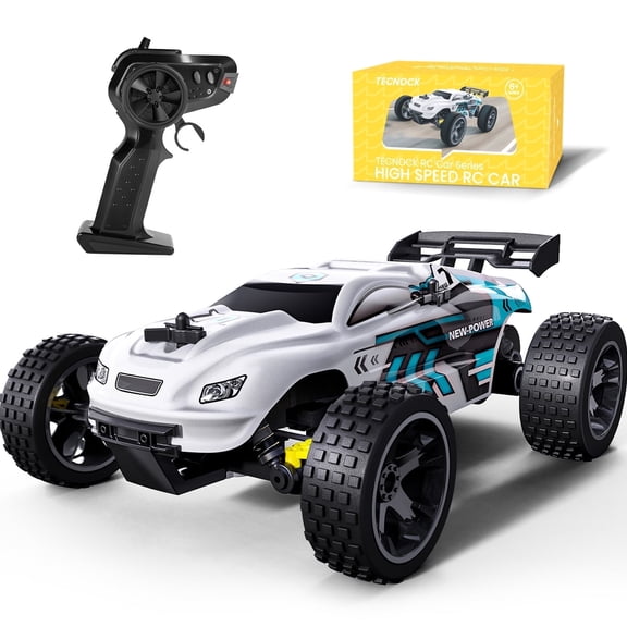 Tecnock RC Cars for Kids, 1:18 Scale 20 km/h 2WD Offroad Buggy, 2.4GHz Remote Control Car with USB-C Easy Charging & 50 Mins Playtime