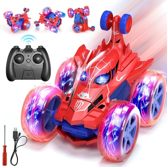RC Cars Remote Control Car Toys for Boys 3 4 5 6 7 8 9 10 Year Old Girl Boys, 2.4Ghz Fast Stunt with Cool Light for Kids Birthday Chritmas