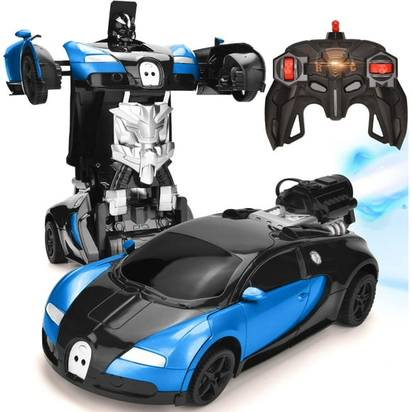 RC Cars Robot for Kids Remote Control Car Transformrobot Gesture Sensing Toys with One-Button Deformation and 360Rotating Drifting 1:14 Scale , Best Gift for Boys and Girls (Blue)