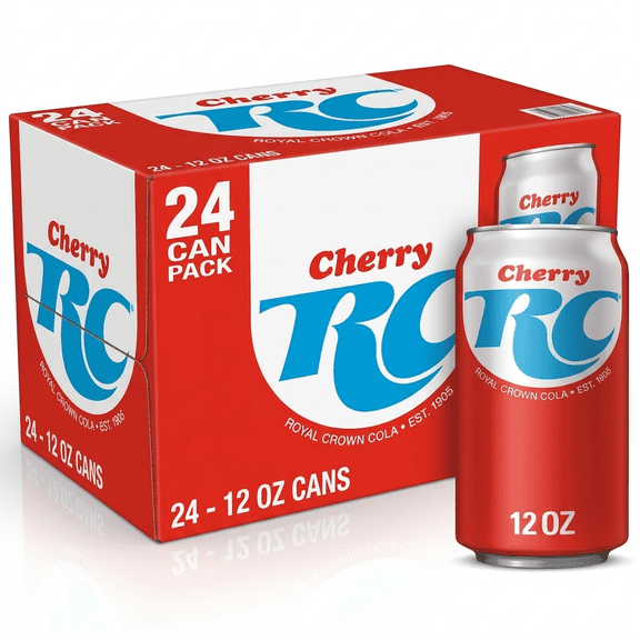 RC Cola Cherry Cola 12oz Cans 24 Pack Cherry Soda Refreshing Drink