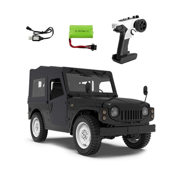 RC Crawler, 1/10 4WD Remote Control Rock Crawler, 2.4GHz Proportional Remote Control Car with Magnetic Doors & LED Lights,1 Battery