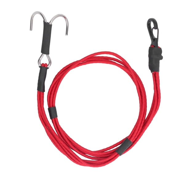 RC Crawler Kinetic Winch Strap Elastic Rescue Towing Trailer Rope Strap with Hooks for 1/10 1/8 RC Car Red