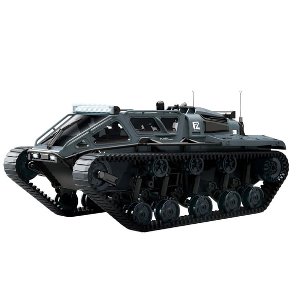 RC Crawler Tank, 1:16 2.4GHz All Terrain Tracked Remote Control Car, 360° Spin & LED Lights, RC Car Gifts for Birthday and Holiday