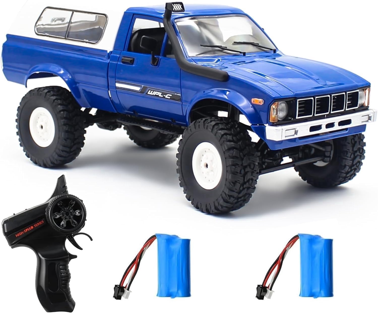 RC Crawler Truck, Remote Control Pickup Truck with LED Light, Off-Road RC Rock Car with Throttle & Steering Control for Kids and Adults