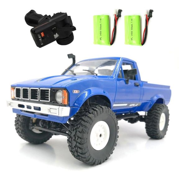 RC Crawler WPL C24 RC Rock Crawler RC Truck 4x4 1/16 Scale Remote Control Pickup Truck Off Road All Terrain RTR with 2.4 GHz Proportional Throttle Steering LED Light 2 Batteries Hobby Toy Adult Y101