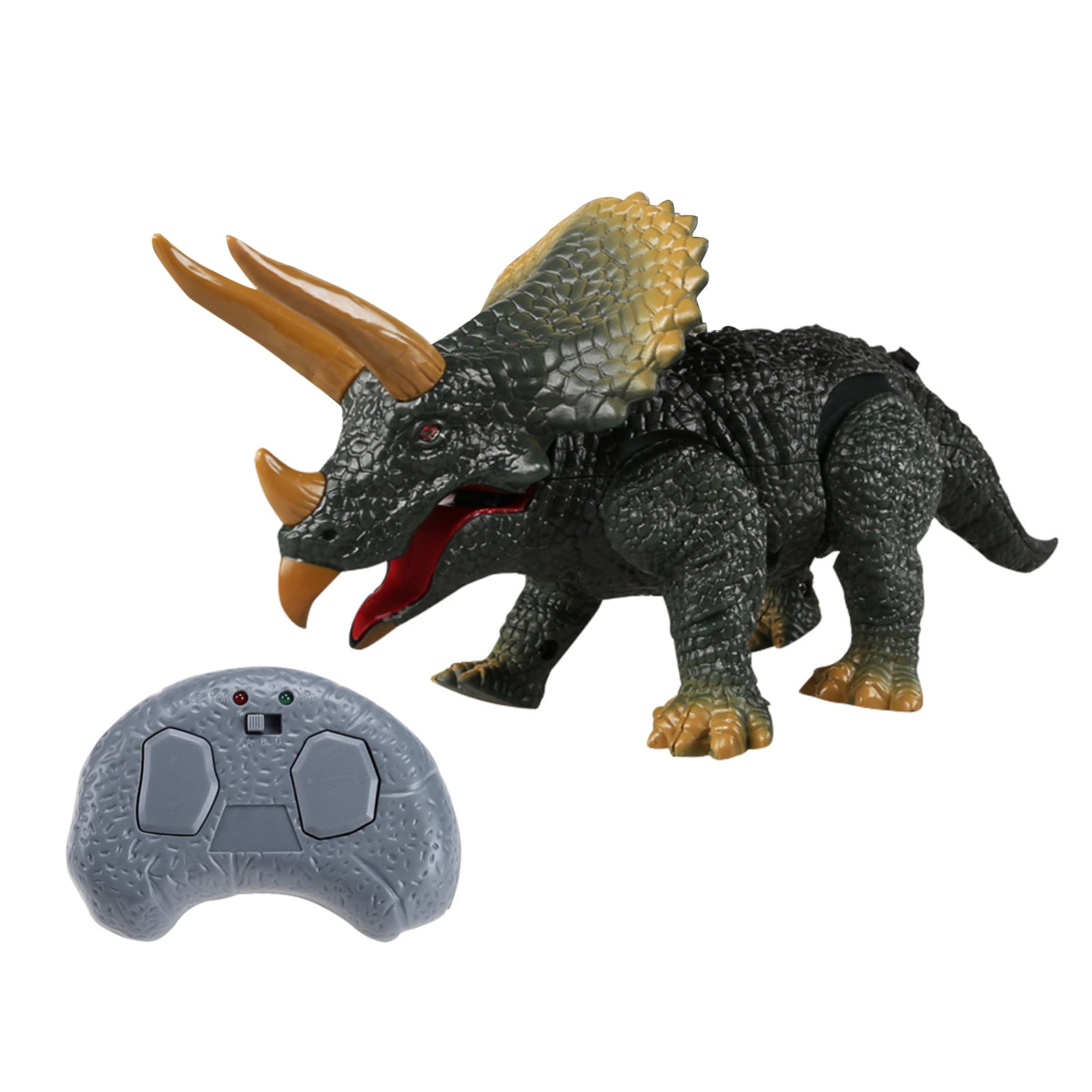 Remote Control Dinosaur With Sound & Spray, RC Dinosaur Walking Jurassic Velociraptor Boys Girls 3 8 Years Old Light Robot Toy Christmas Gift Yellow