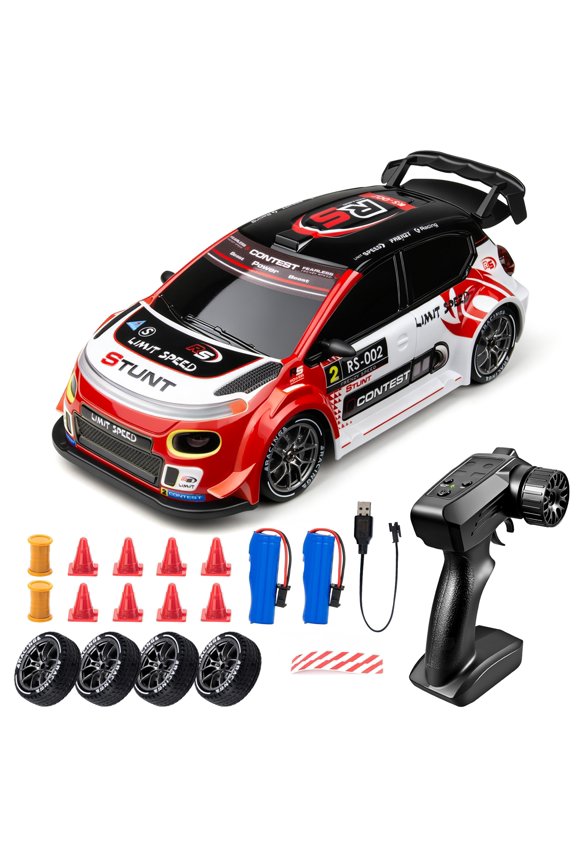 RC Drift Car, 1:24 4WD 20KM/H High Speed RC Cars with LED Light, 2.4GHz Remote Control Sport Racing with Batteries for Boys Girls Adults