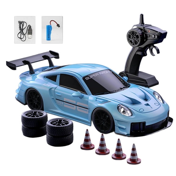 RC Drift Car 1:24 Scale 4WD High Speed Sport with 2.4GHz Control & LED Lights