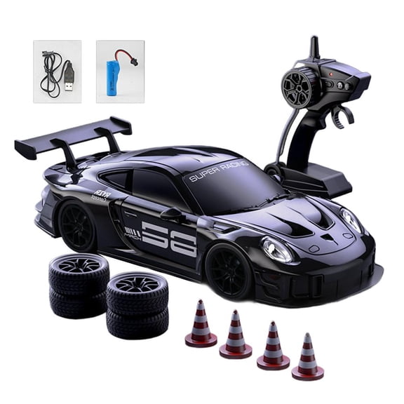 RC Drift Car 1:24 Scale 4WD High Speed Sport with 2.4GHz Control & LED Lights