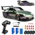 thumbnail image 1 of RC Drift Car, 1:24 Scale Remote Control Vehicle with LED Lights, 2.4GHz 20KM/H 4WD High Speed RC Cars, Drifting Tires＆Two Batteries, Racing Sports Toy Idea Gift for Adults Boys Girls and Kids, 1 of 7