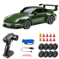 thumbnail image 1 of RC Drift Car,1:24 Scale Remote Control Vehicle with LED Lights,2.4GHz 20KM/H 4WD High Speed RC Cars,Drifting Tires＆Two Batteries,Racing Sports Toy Idea Gift for Adults Boys Girls and Kids,Army Green, 1 of 2