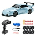 thumbnail image 1 of RC Drift Car,1:24 Scale Remote Control Vehicle with LED Lights,2.4GHz 20KM/H 4WD High Speed RC Cars,Drifting Tires＆Two Batteries,Racing Sports Toy Idea Gift for Adults Boys Girls and Kids,Blue, 1 of 2
