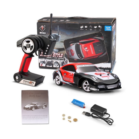 RC Drift Car 1:28 Scale 4WD Remote Control High Speed Car, 30km/h 2.4GHz Remote Control Car with Alloy Chassis, Hobby Grade Mini RC Drift Car, Ideal Birthday Holiday Gift for Adults and Teens (Red)