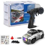 RC Drift Car,164 Mini Desktop RC Drift Car, 2.4GHz Scale 4WD High Speed Remote Control Cars Vehicle with LED Lights, Racing Tires, Racing Sport Toy Cars for Adults Boys Girls KidsGray