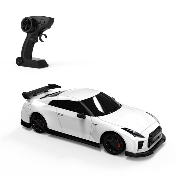 RC Drift Car, 1/64 Scale 2.4G Full-Proportional 4CH 4WD Half-Proportional Steering RC Race Car with Realistic Brake Calipers, LED Simulation Lights & Long Runtime, Gift for Adults (RTR)