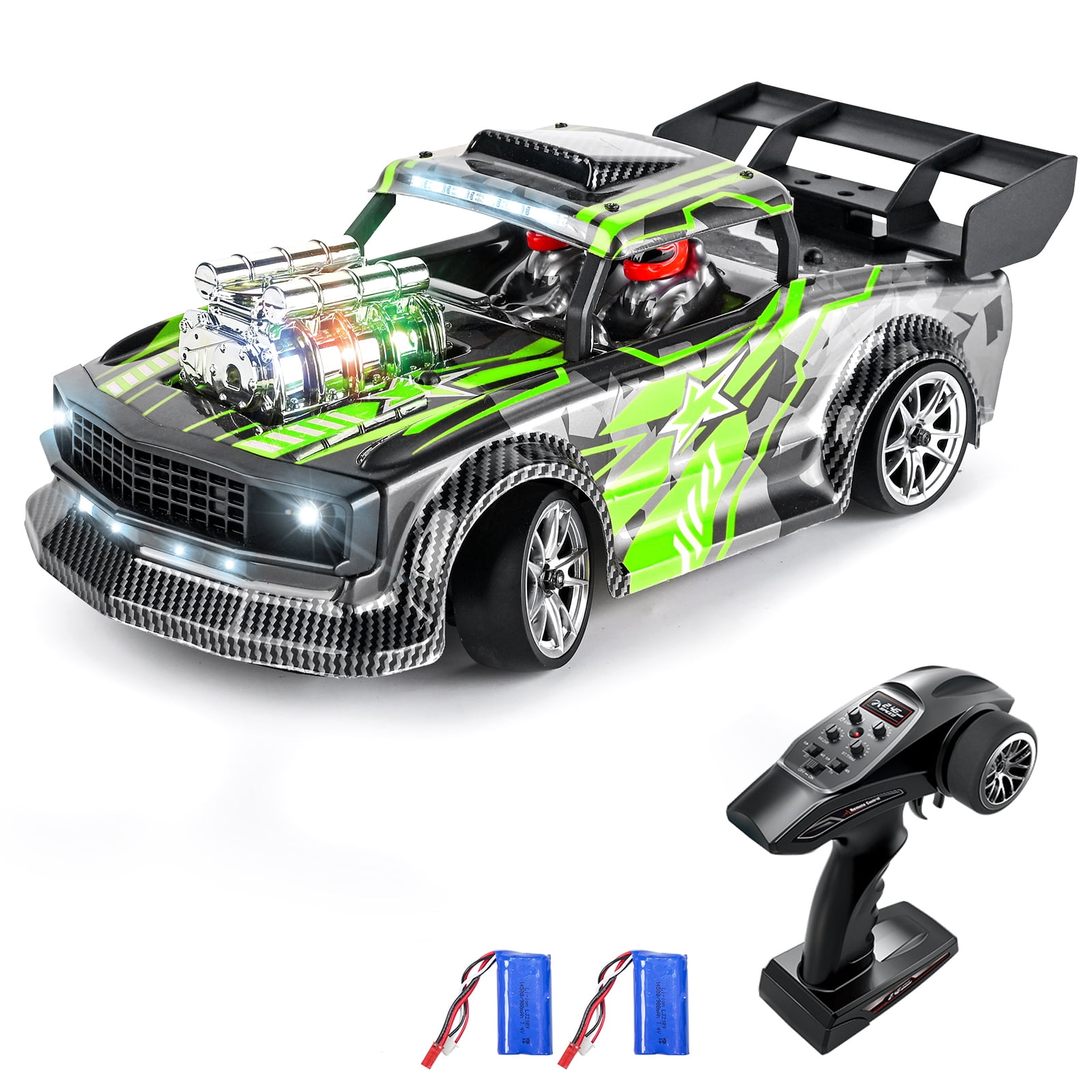 OWSOO RC Drift Car 118 RC Car 2.4GHz 4WD 30kmh RC Race Car Full Scale High  Speed Gift RTR with ESP Function 2 Battery 