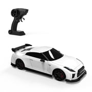 RC Drift Car for Adults - 1/64 Scale 4WD Vehicle with Dynamic Lights, Indoor/Outdoor Racing, Fully Proportional Control, 30+ Min Playtime, Gift for Car Enthusiasts RTR Version/White