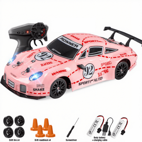 RC Drift Car for Adults, Remote Control Car with Mini Drift Race Car Tires & Lights for Girls Ages 8-12(Red)