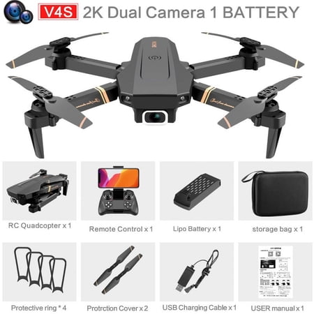 RC Drone 2K 1080P HD Wide Angle Camera WiFi Fpv Dual Camera Foldable Quadcopter Real Time Transmission Drone Gift Toys