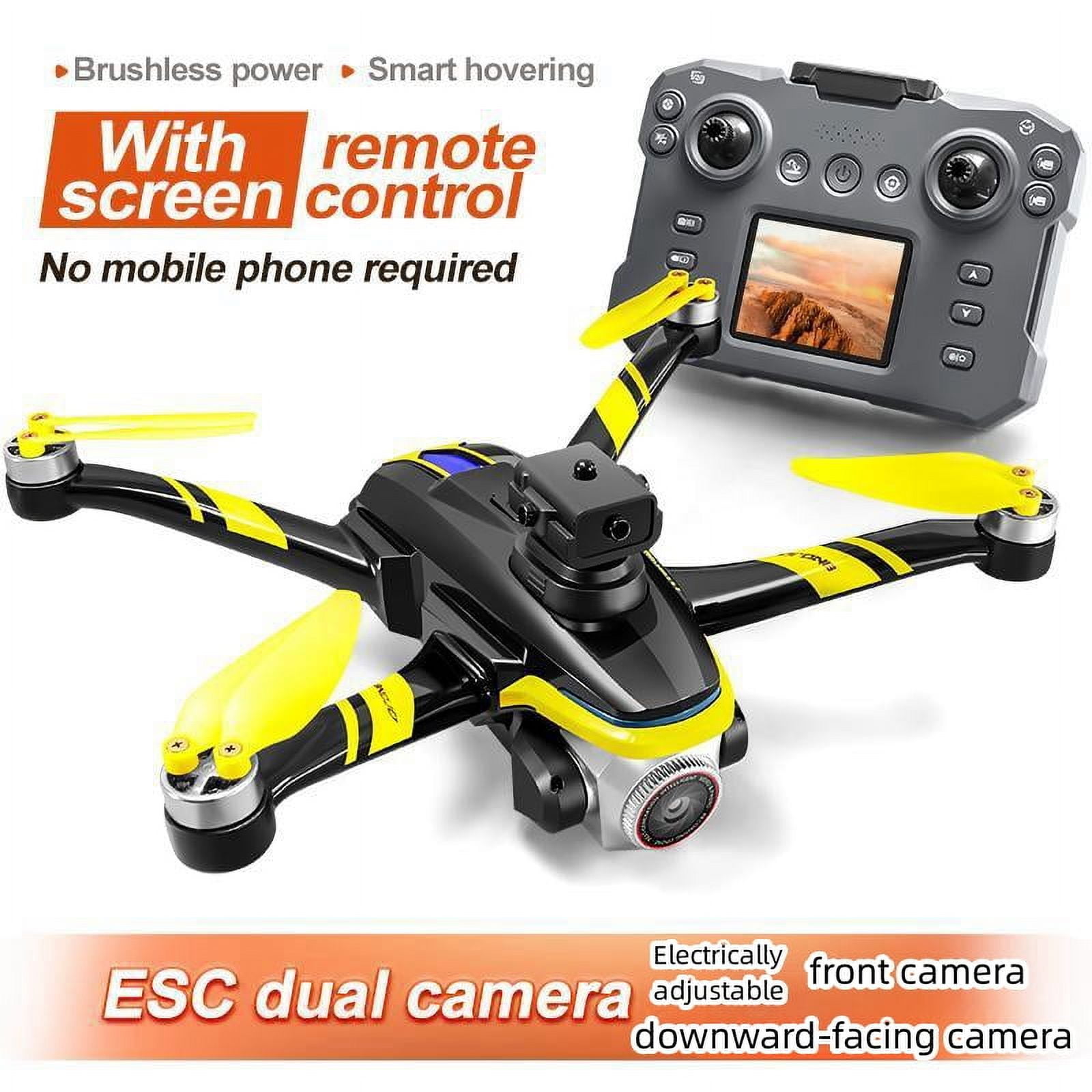 RC Drone With Screen Display, Dual Camera, Stunt Rolling, Optical Flow Hover, LED Lights, Speed Adjustment, Impact-Resistant ABS Shell, Quadcopter, 2 Batteries, Memory Card, Card Reader, Handbag