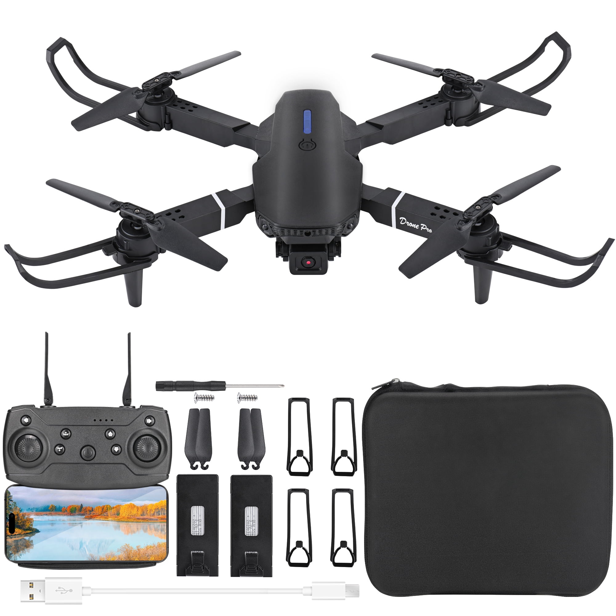RC Drone with 4K Dual Camera, WiFi FPV Foldable RC Quadcopter for Kids