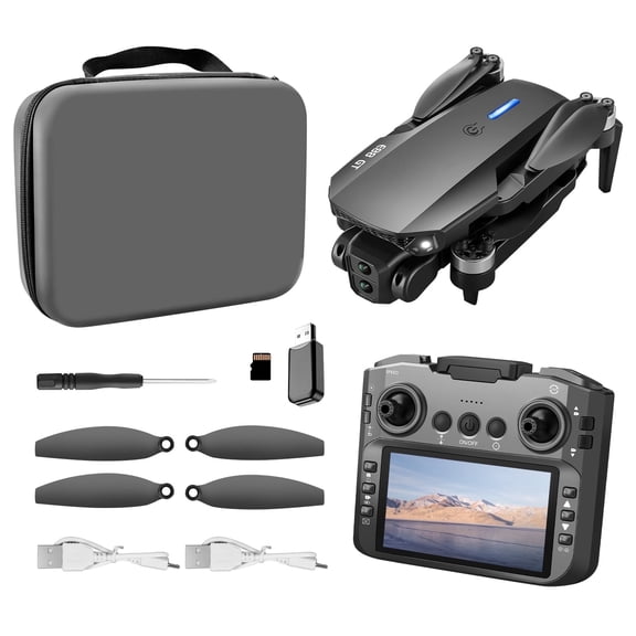 RC Drones, 4.3inch Remote Control Screen,Brushless Motor Optical Flow Positioning, HD Dual Cameras, 6-Ch Gyroscope, Foldable Drone Toy