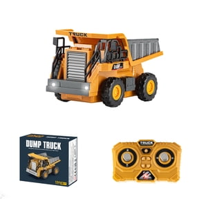 RC Dump Truck, 1/64 Mini Dump Truck Toy,8-Channel Remote Control Toy with Alloy Bed & Light, RC Construction Vehicles,Type-C Built-in Battery for Boys and Girls Age 3+