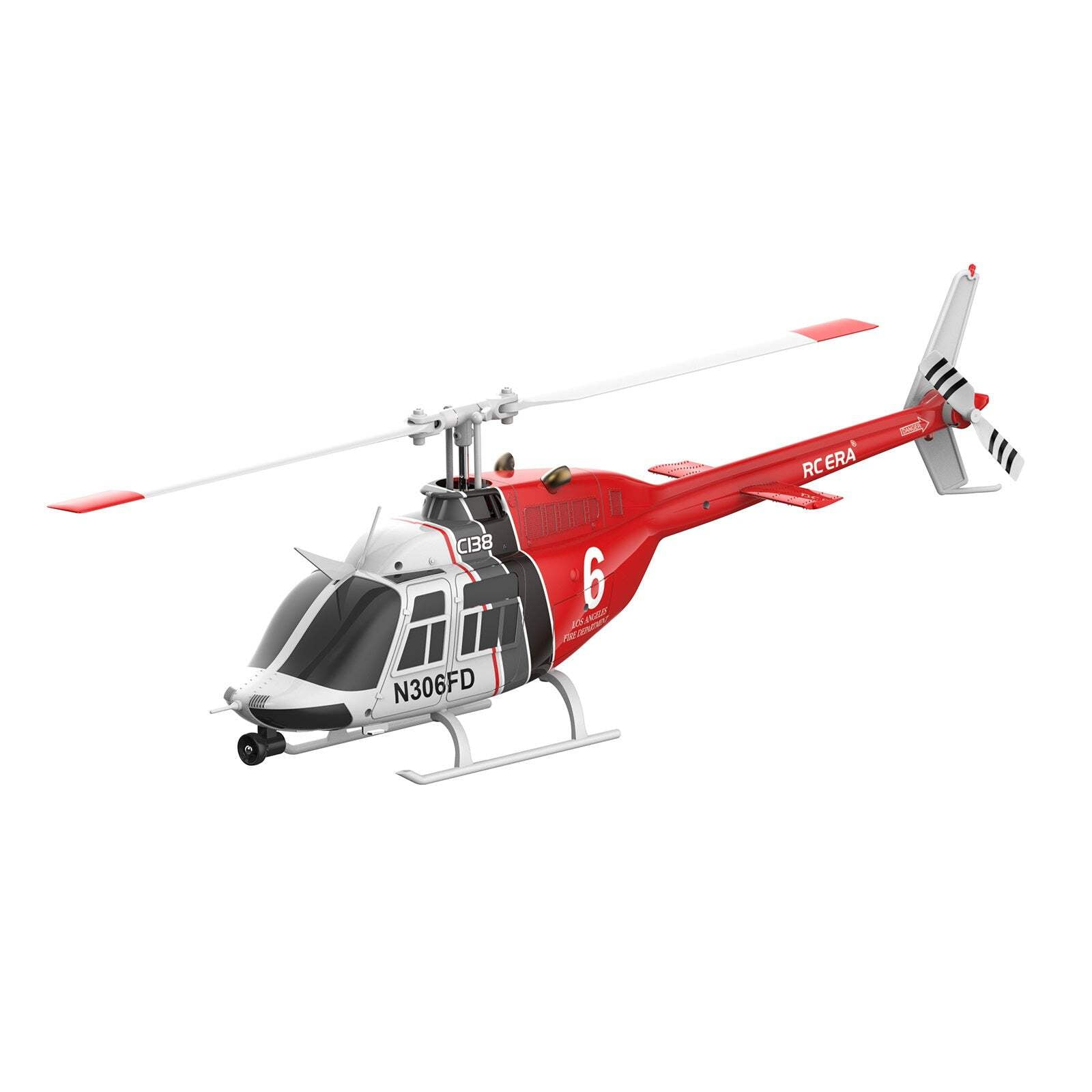 RC ERA 4CH C138 Bell206 Gyro Stabilized Helicopter w/ Optical Sensor Flow and Upgraded Transmitter - RTF (3 servos) - Red