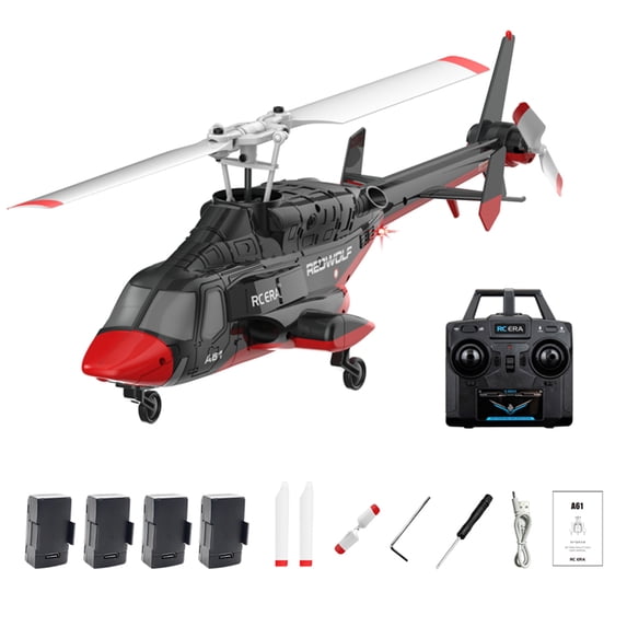 RC ERA A61 Single Rotor RC Helicopter with 2.4G Remote Control, 1/52 Scale 4CH Little Air-wolf RC Helicopter Model with One-Key Takeoff/Landing for Enthusiasts