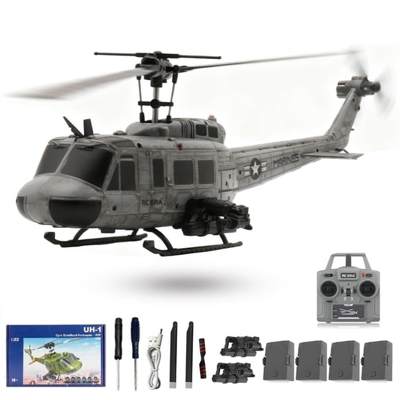 RC ERA C032 UH-1 Huey 1:48 Scale RC Helicopter with 6CH Intelligent Positioning and Optical Flow Technology