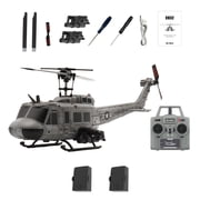 RC ERA C032 UH-1 Huey 6CH RC Helicopter for Adults, 1/48 Aileronless Scale Stunt with Intelligent Positioning, One-Key 3D Inverted Flight, Brushless Motor, Remote Control Helicopter Hobby
