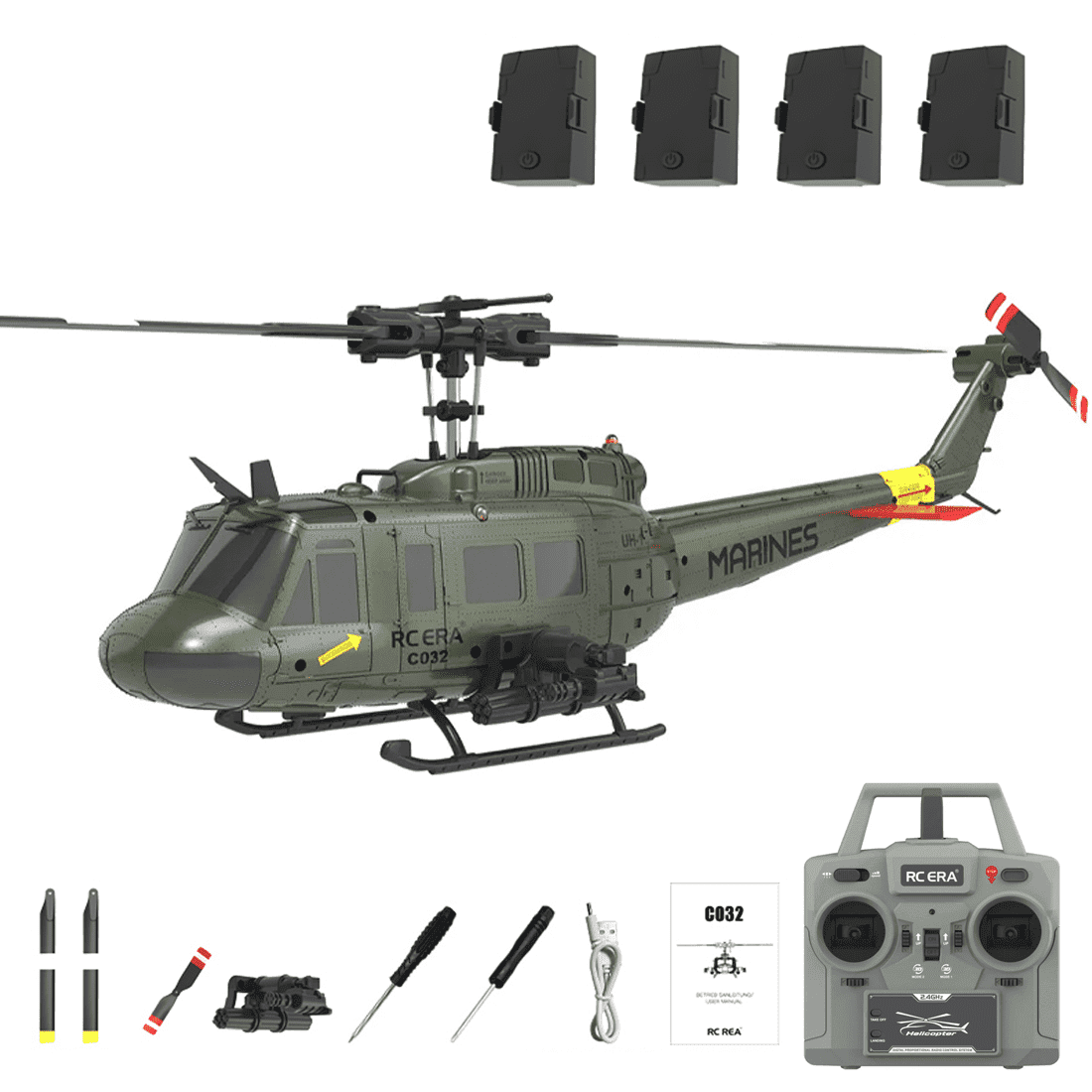 Varilla De Conexión De Repuesto Para Helicóptero RC ERA C032 Huey UH-1 – Pieza De Alta Calidad En Color Negro