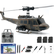 RC ERA C032 UH-1 Huey RC Helicopter, 6CH Flybarless Remote Control Helicopter 6-Axis Gyro & Optical Flow & Smart Positioning, 1/48 Scale Military Aricraft Hobbyist Model | 13min Flight Time