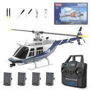 RC ERA C138 RC Helicopter, 130 Scale 6CH Flybarless RC Helicopter with Altitude Hold and Optical Flow, 2.4G Remote Control Aircraft with 3D Flight for Adults - 4 Battery