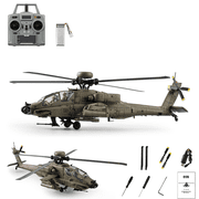 RC-ERA C170 AH-64D Brushless RC Helicopter, 1/48 Scale 2.4GHz 6CH Flybarless Military Remote Control Helicopter with TOF Altitude Hold, Optical Flow Positioning & One-Key Inverted Flight