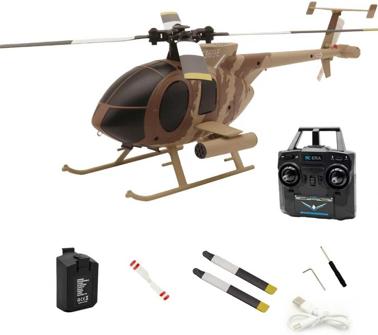 RC ERA C184 MD500 2.4G 4CH RC Helicopter with Optical Flow Sensor, Altitude Hold, Realistic Simulation, Upgraded Transmitter