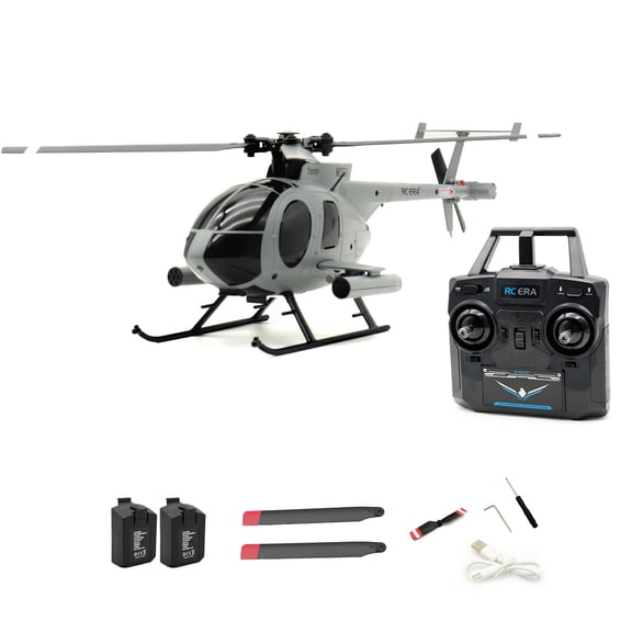 RC ERA C184 MD500 RC Helicopter with One Key Takeoff/Landing, 2.4G 4CH 6-Axis Gyro Single-propeller Aileronless Remote Control Helicopter with Altitude Hold & Optical Flow Positioning - RTF
