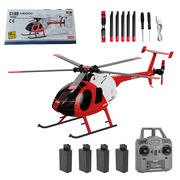 RC ERA C189 RC Helicopter with 6-Axis Gyro, 128 Scale MD500 4CH Single-Rotor Flybarless Helicopter, 2.4GHz RC Aircraft with Optical Flow & Altitude Hold for Adults