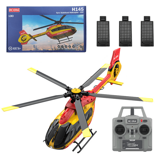 RC ERA C190 H145 1:30 RC Helicopter 2.4G 6CH Single-Rotor 6-Axis Gyro Dual Brushless Motors Flybarless RTF Aircraft Toy with Altitude Hold Optical Flow for Adults & Beginners
