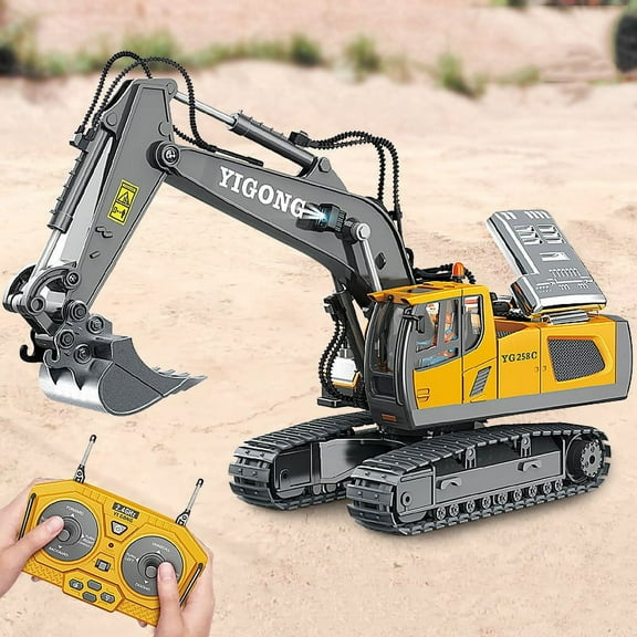 RC Excavator under $5! CQCYD 18 Channel Hydraulic Excavator, 1/14 Scale Full Metal RCToy, G308H RTR Model, Alloy Construction, Professional Grade Remote Control, Collector Edition