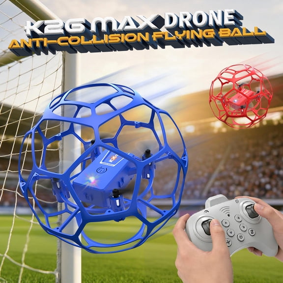 RC Flying Soccer Ball Drone for Kids, Mini Helicopter with Full Protective Net Cage, 360 Flips & LED Lights, One-Key Takeoff, Safe Indoor Outdoor Toy Gift for Boys & Girls.