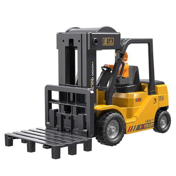 RC Forklift with Lights, Music and Spray, 11 Channel 2.4GHz Remote Control Construction Vehicle, 1:24 RC Engineering Car Gifts for All Ages