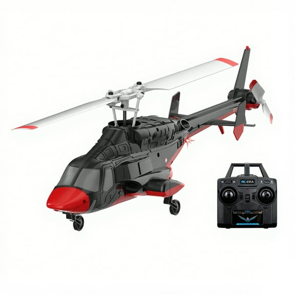 RC Helicopter, A61 1/52 Scale Air-wolf 2.4G 4CH Single Rotor 6G Flybarless Mini RC Aircraft Model with Optical Flow Altitude Hold, Beginner-Friendly for Indoor and Outdoor Play, Gift for Adults (RTF)