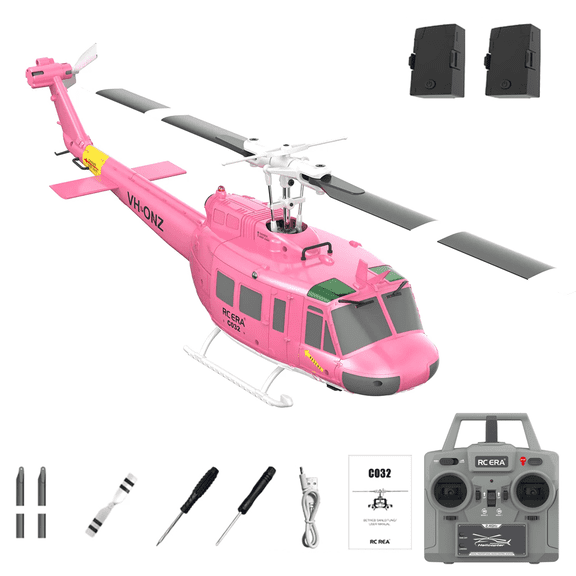 RC Helicopter for Adults, C032 UH-1 Huey 6CH 3D Invert Flight RC Helicopter with 6-Axis Gyro Stabilization, One-Key Takeoff/Landing, Altitude Hold, Optical Flow Positioning for Enthusiasts - RTF
