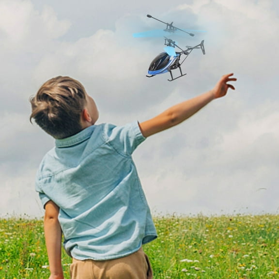 RC Helicopter Drone with Remote Control, High-Strength Drop-Resistant, Stable Flight Gyroscope, Low Power & Overcharge Protection, 12m Range, Perfect Kids Christmas Gift