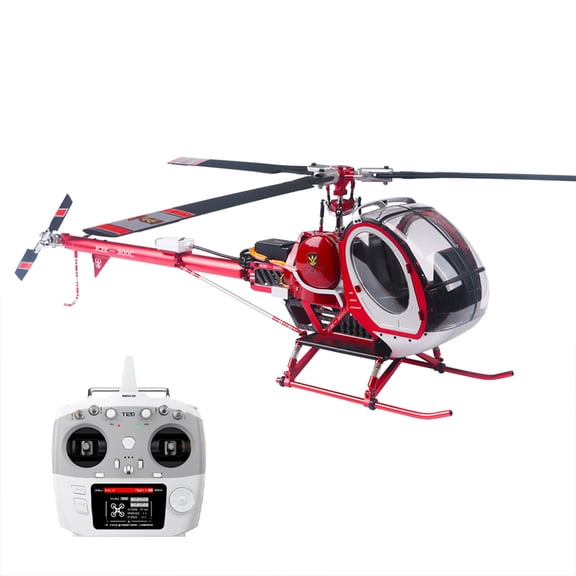 RC Helicopter, JCZK 300C PRO 2.4G 3-Blade Flybarless Alloy Realistic RC Aircraft with H1 PRO Flight Controller, GPS Positioning, Auto-Hover & One-Key Return, Gift for Adults (RTF/Red)