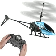 RC Helicopter, Remote Control Helicopter Mini Gyroscope RC Helicopters LED Light for Indoor to Fly for Kids and Beginners, Blue