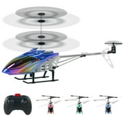 RC Helicopter,Remote Control Helicopter for Kids Mini DroneCosmic Flying Orb Toy Grame 2.4GHz RC Aircraft LED Light RC Toys for Kids Adults Blue