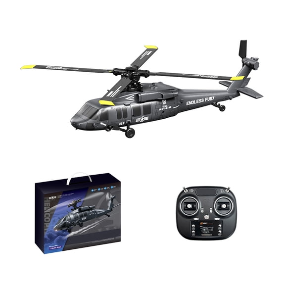 RC Helicopter, UH-60 2.4G 5CH Flybarless Brushless Scale RC Aircraft with Altitude Hold, Optical Flow Positioning & One-Key Inverted Flight for Indoor and Outdoor Play, Gift for Adult (RTF)