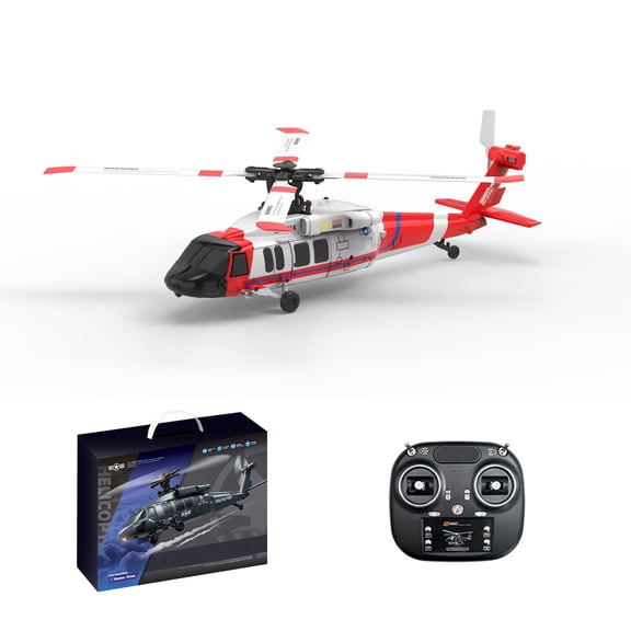RC Helicopter, UH-60 2.4G 5CH Flybarless Brushless Scale RC Aircraft with Altitude Hold, Optical Flow Positioning & One-Key Inverted Flight for Indoor and Outdoor Play, Gift for Adult (RTF)